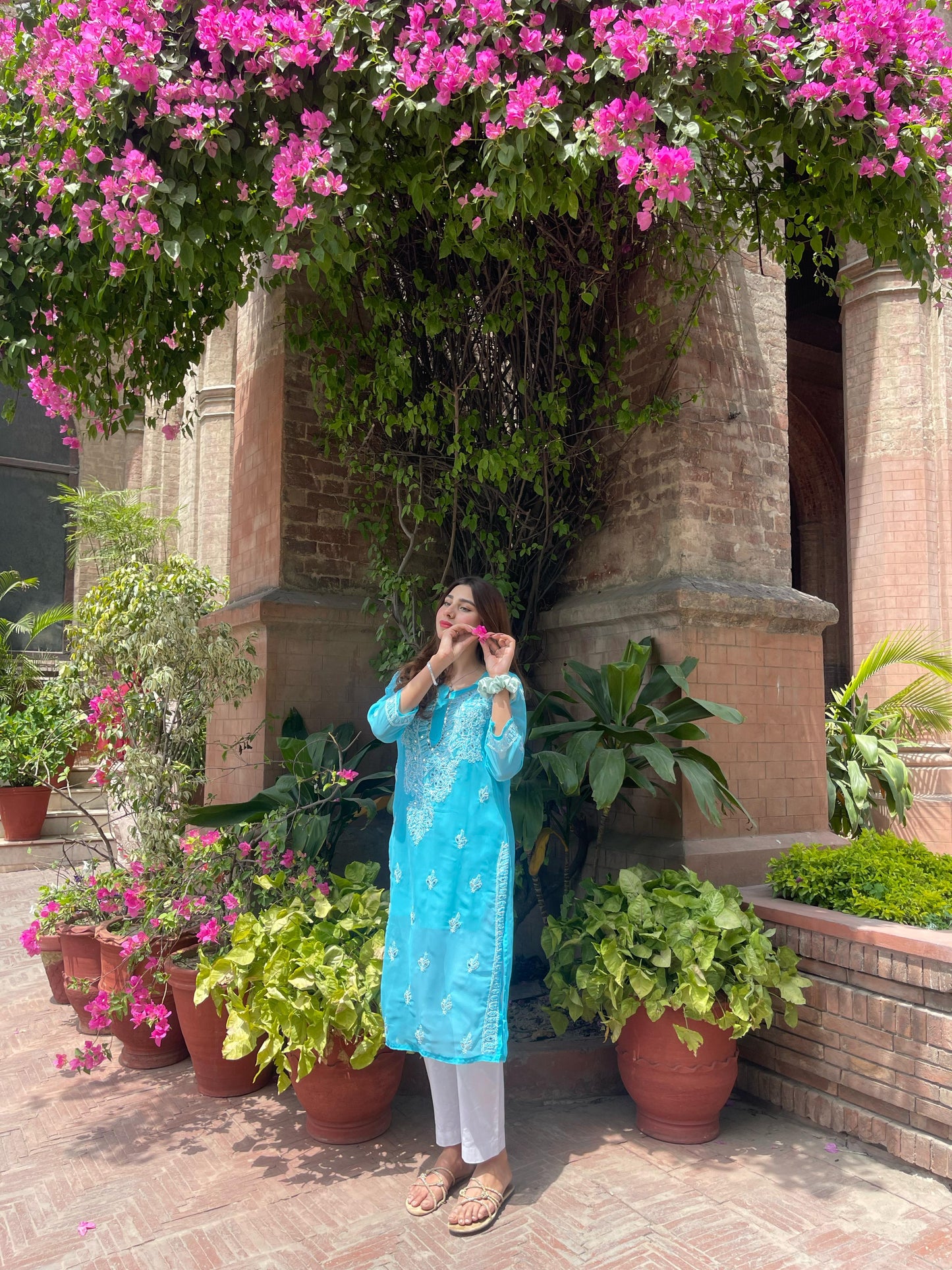 Sky Blue Embroidered Kurta – Elegant Festive Wear for Women