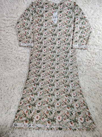 Sage Green Floral Chikankari Embroidered Kurti