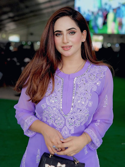 Imposing Mirror Lilac Purple Chikankari Outfit