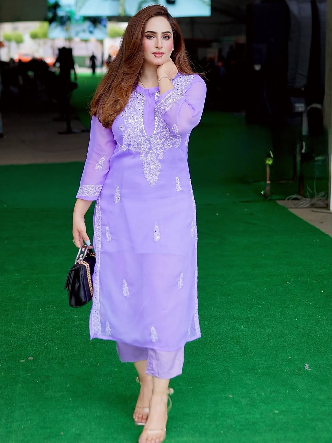 Imposing Mirror Lilac Purple Chikankari Outfit